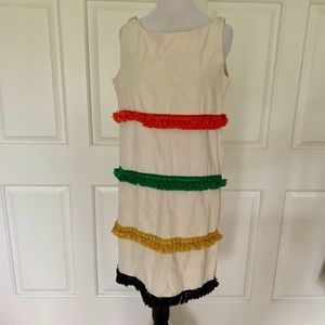VINTAGE BOHO FRINGE DRESS COVER UP MULTI POCKETS